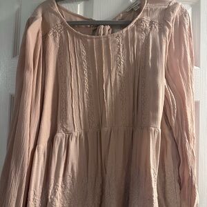 American Eagle Outfitters Blush Lace Open Back Babydoll Top